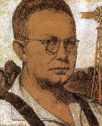 Grant Wood, The Study of Self-Portrait